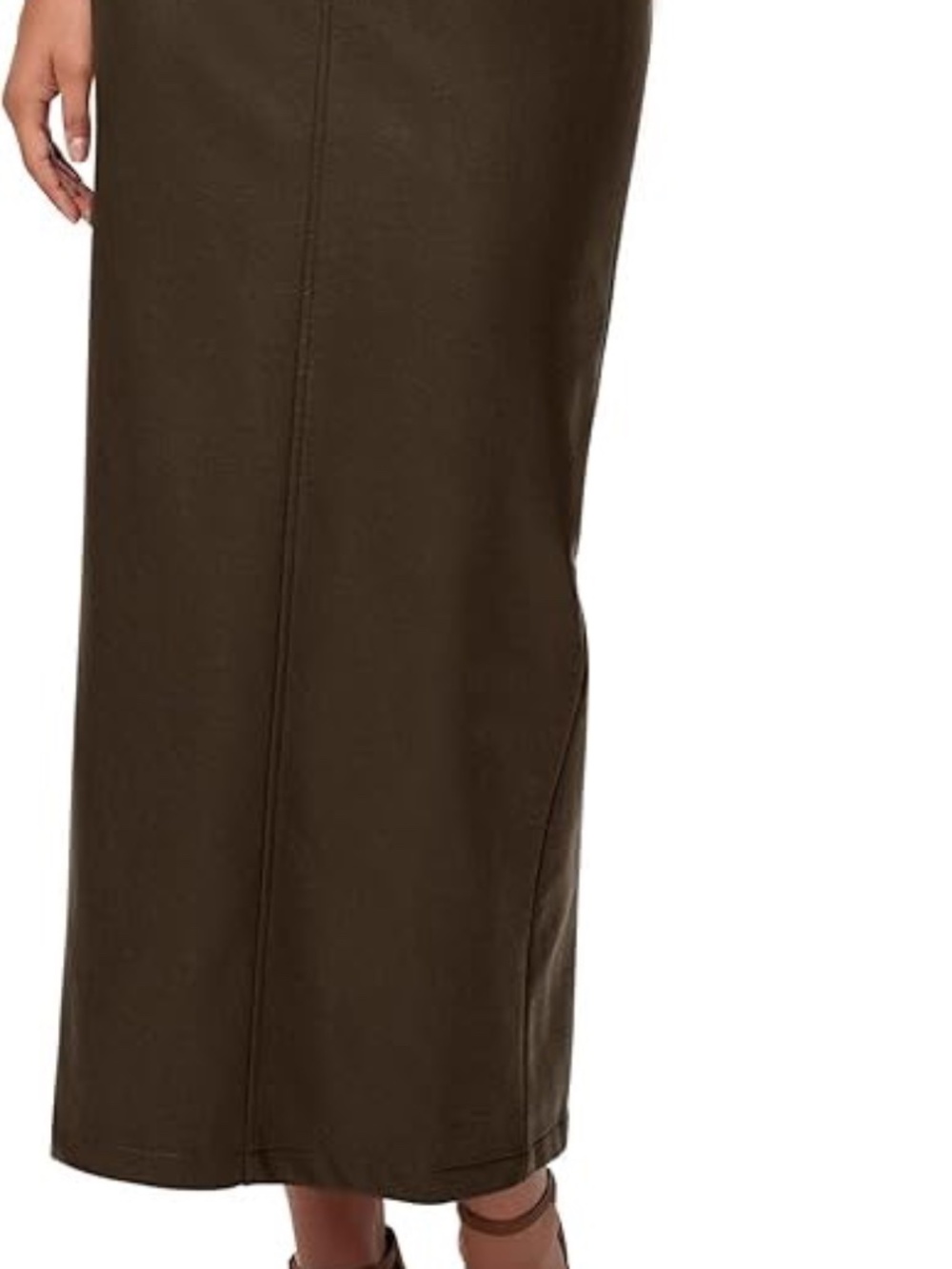 PRETTYGARDEN Faux Leather Brown Skirts - Size Medium NWT